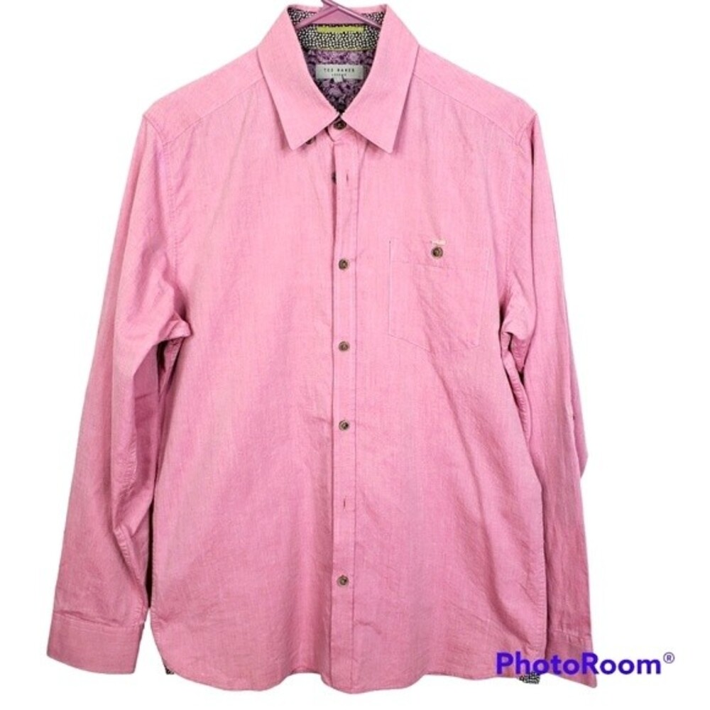 Ted Baker Mens Long Sleeve Button Down Shirt Size 3